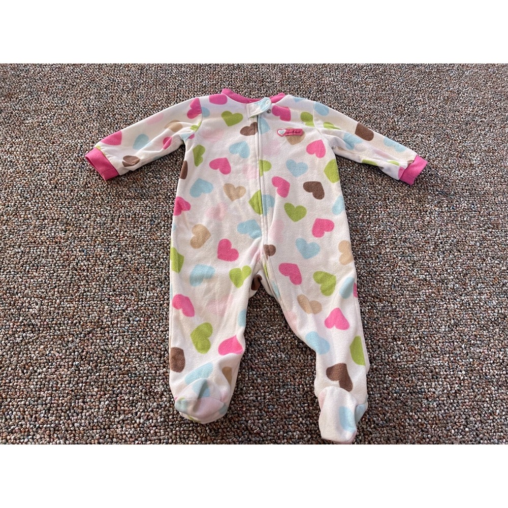 Carter's Girls Heart Patterned Fleece Sleeper 9M